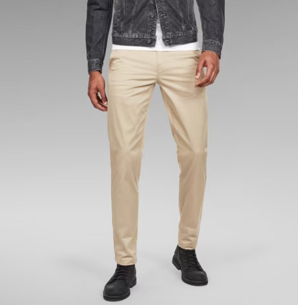 G-Star Raw Bronson Beige Chino Pant Denim High-Rise Straight Leg Zip Fly Size 29